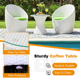 Outdoor Rattan Wicker 3-Piece Conversation Set