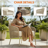 Outdoor Rope 2-Piece Sofa Chairs (Beige & Off-White)