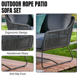 5-Seater L-Shape Outdoor Rope Sofa Set