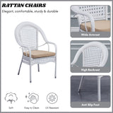 Outdoor All-Weather Resistant Rattan Wicker 5-Piece Dining Set