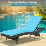 Outdoor Rattan Wicker Chaise Lounger For Poolside
