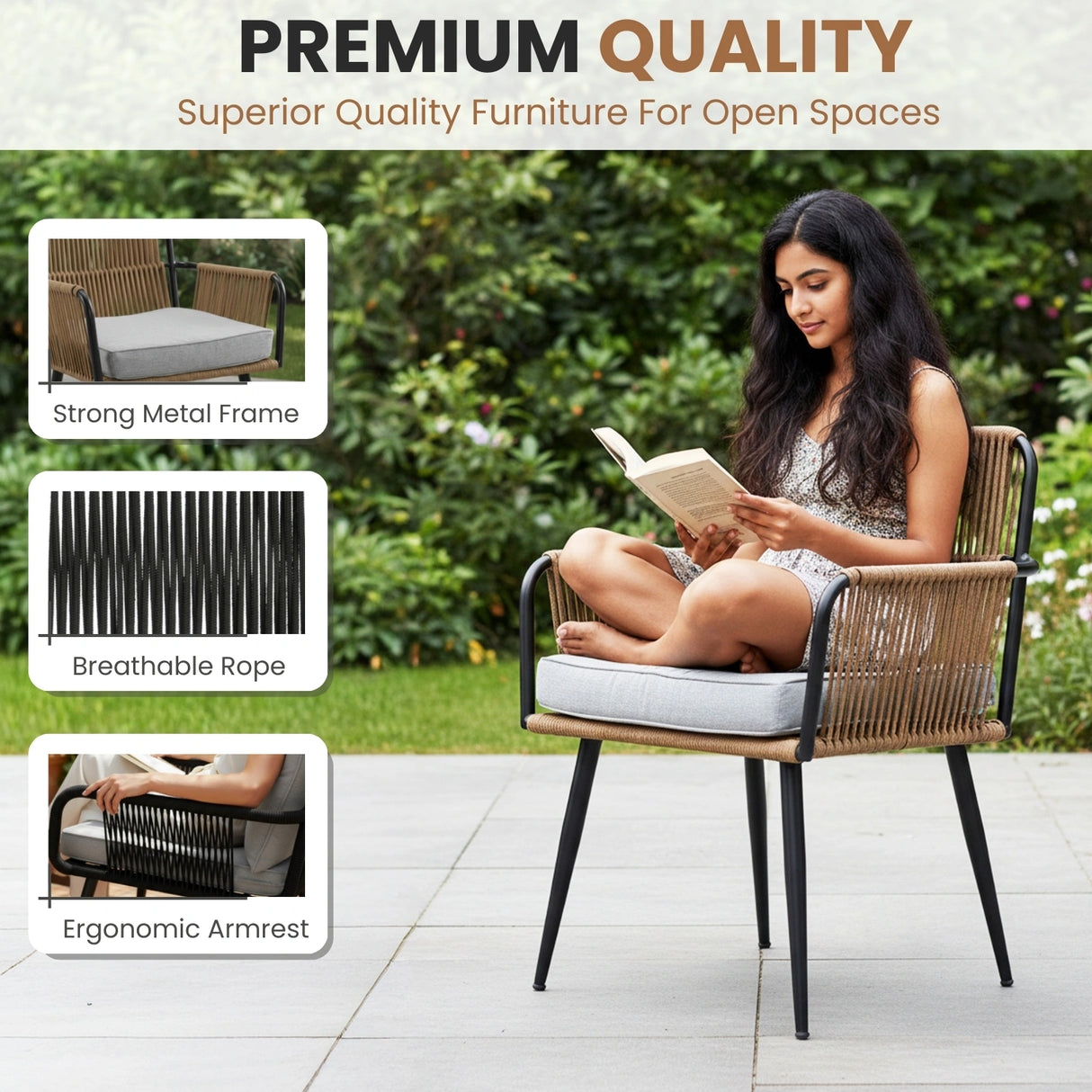 3-Piece Rope Patio Set - Perfect for Outdoor Entertaining