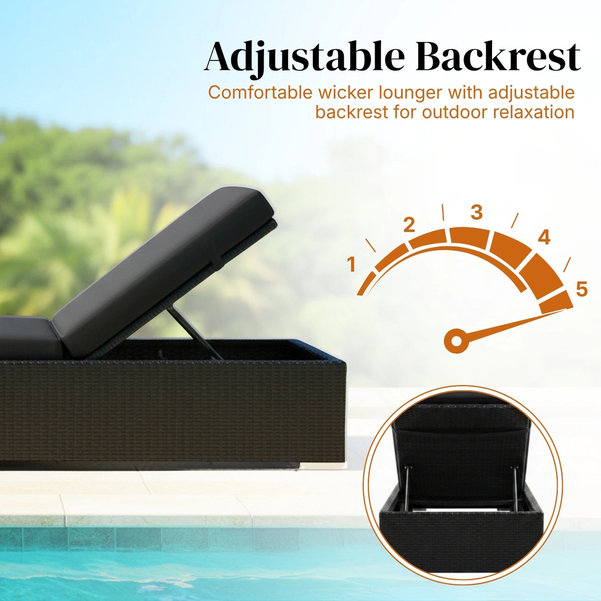 Outdoor Wicker Lounge Chairs Set of 2