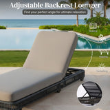 Outdoor Rope Lounger Set of 2 with Adjustable Backrest (Grey)