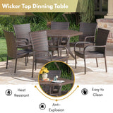 Outdoor All-Weather Resistant Rattan Wicker 7-Piece Dining Set