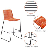 2-Piece Outdoor Rope Bar Chairs – Stylish Comfort Built to Last