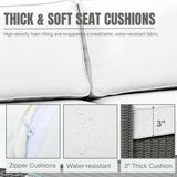 L-Shape Outdoor Wicker Sofa Set