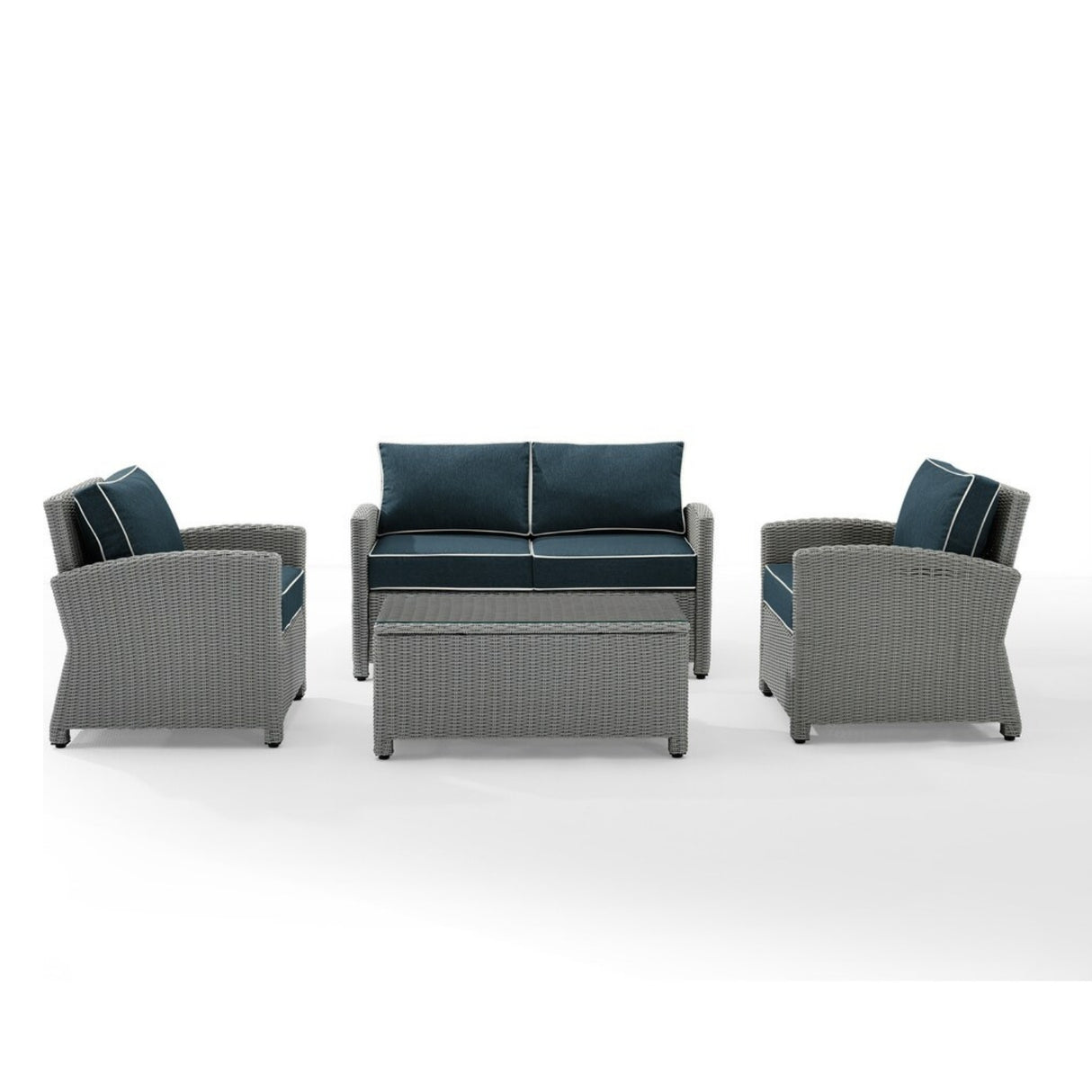 4 Pieces Patio Furniture Set, Outdoor Sectional Sofa
