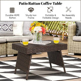 Outdoor Rattan Wicker Foldable Table