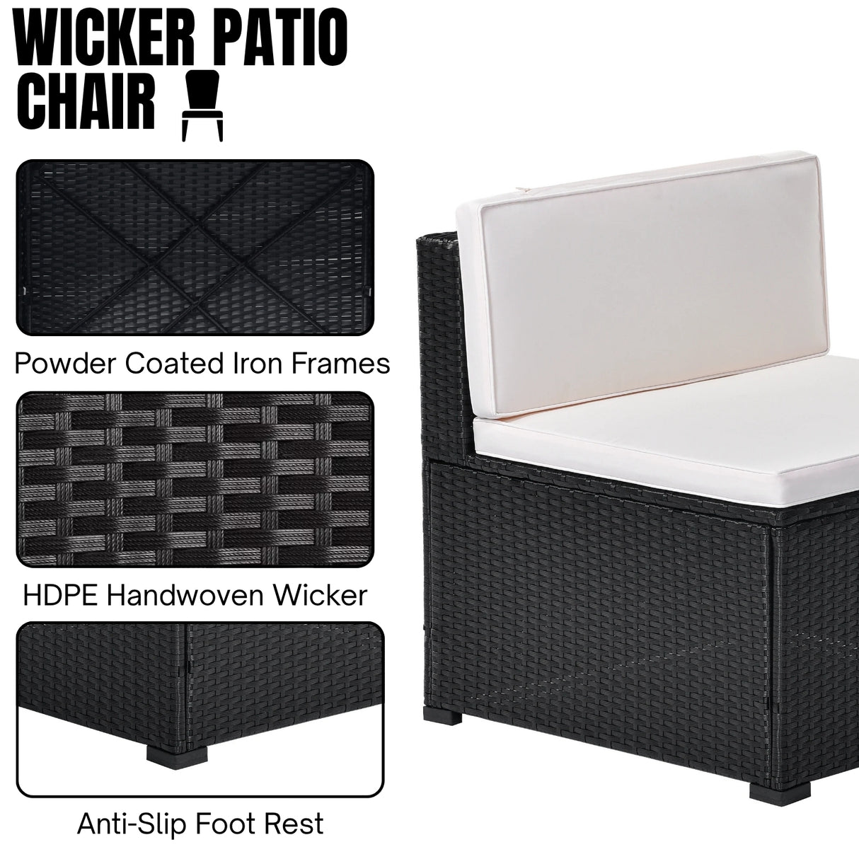8 Pieces Sectional Wicker Furniture Set
