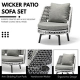 Outdoor Double Tone Rattan Wicker  Sofa Set
