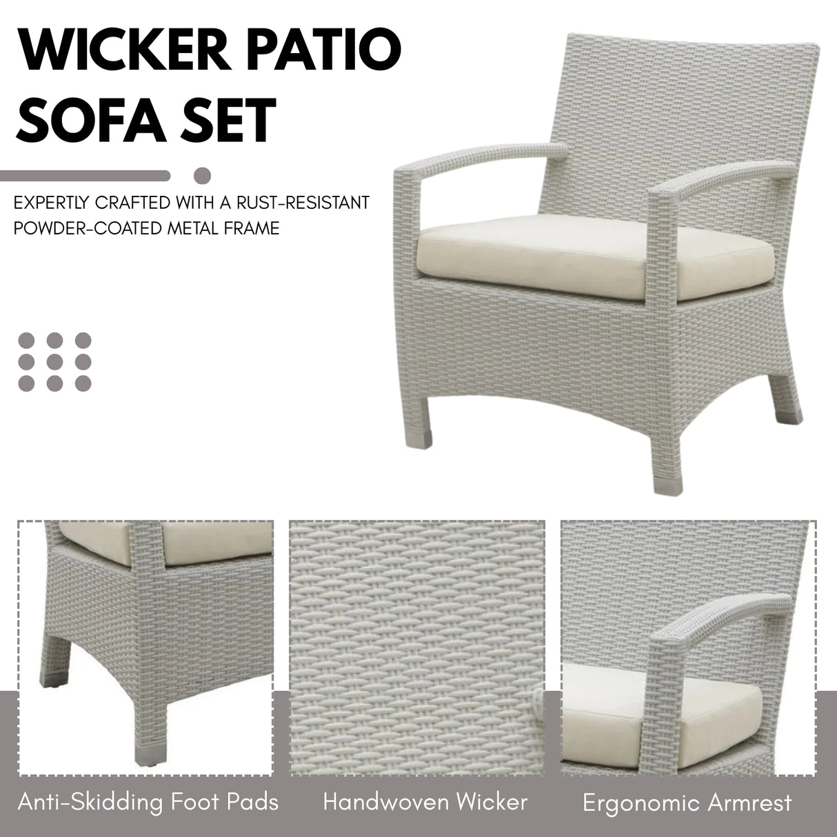 Outdoor Rattan Wicker 7-Seater Sectional Sofa Set