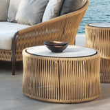 Outdoor Patio Rope Daybed With Center and Side Tables