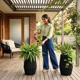 Outdoor Rope Planter Set of 2 (Black)