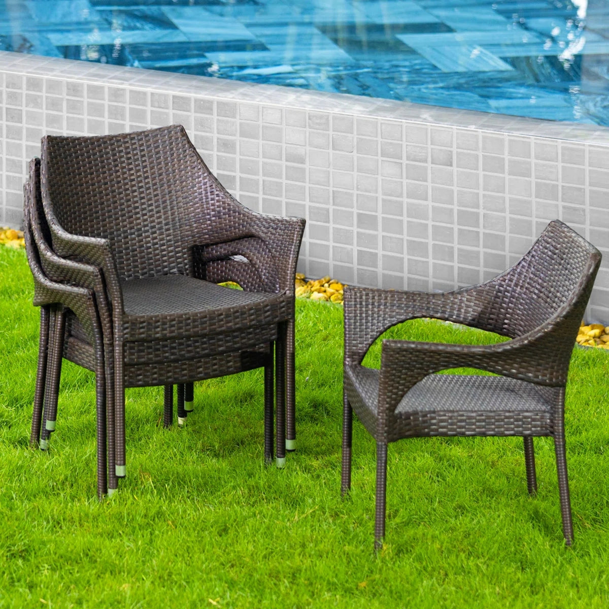 Outdoor Rattan Wicker Patio Dining Chairs
