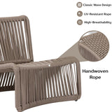3-Piece Outdoor Beige Rope Patio Set