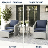 Outdoor Rattan Wicker 5 Piece Patio Sofa Set