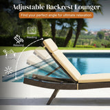 All-Weather Rattan Wicker Outdoor Chaise Lounge Chair Set of 2