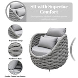 Bird’s Nest Shape 3-Piece Hand-Woven Rope Patio Set