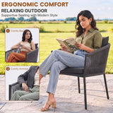 2-Piece Outdoor Rope Patio Dining Chairs