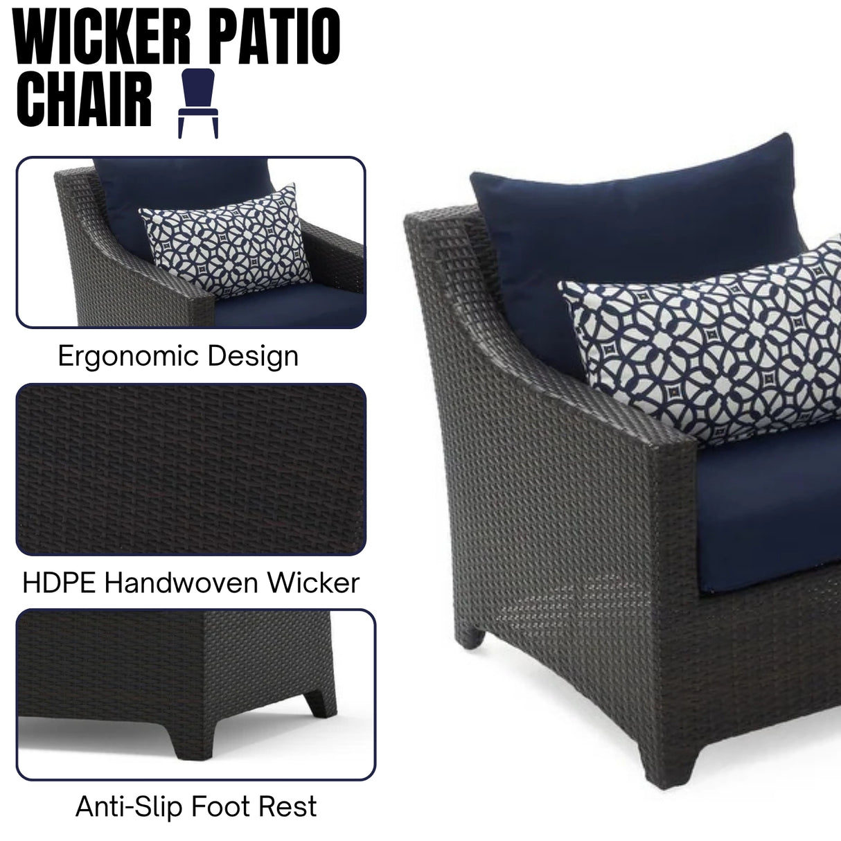 All Weather Outdoor Wicker Garden L-Shape Sectional Conversation Set