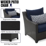 All Weather Outdoor Wicker Garden L-Shape Sectional Conversation Set