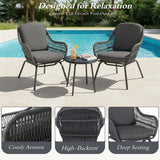 3 Piece Outdoor Rope Patio Set
