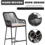 Premium Outdoor Rope 5-Piece Bar Set With a High-Top Table