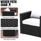 6-Piece Outdoor Conversation Set (Black/Off-White)