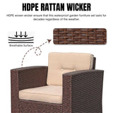 Outdoor Rattan Wicker Sectional 6-Seater Sofa Set