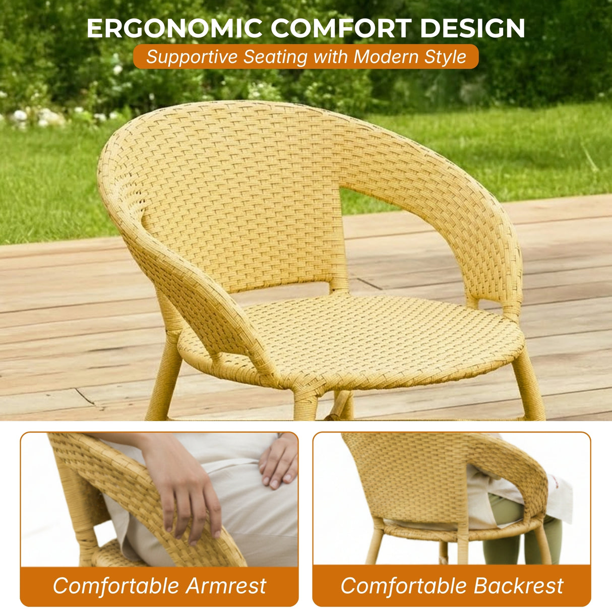 Outdoor Rattan Wicker 5-Piece Patio Furniture Set (Beige)