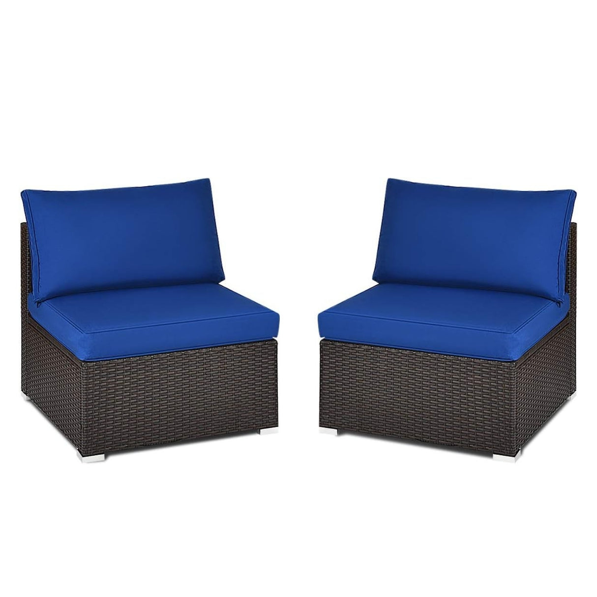 2-Piece Outdoor Wicker Armless Sofa