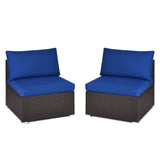 2-Piece Outdoor Wicker Armless Sofa