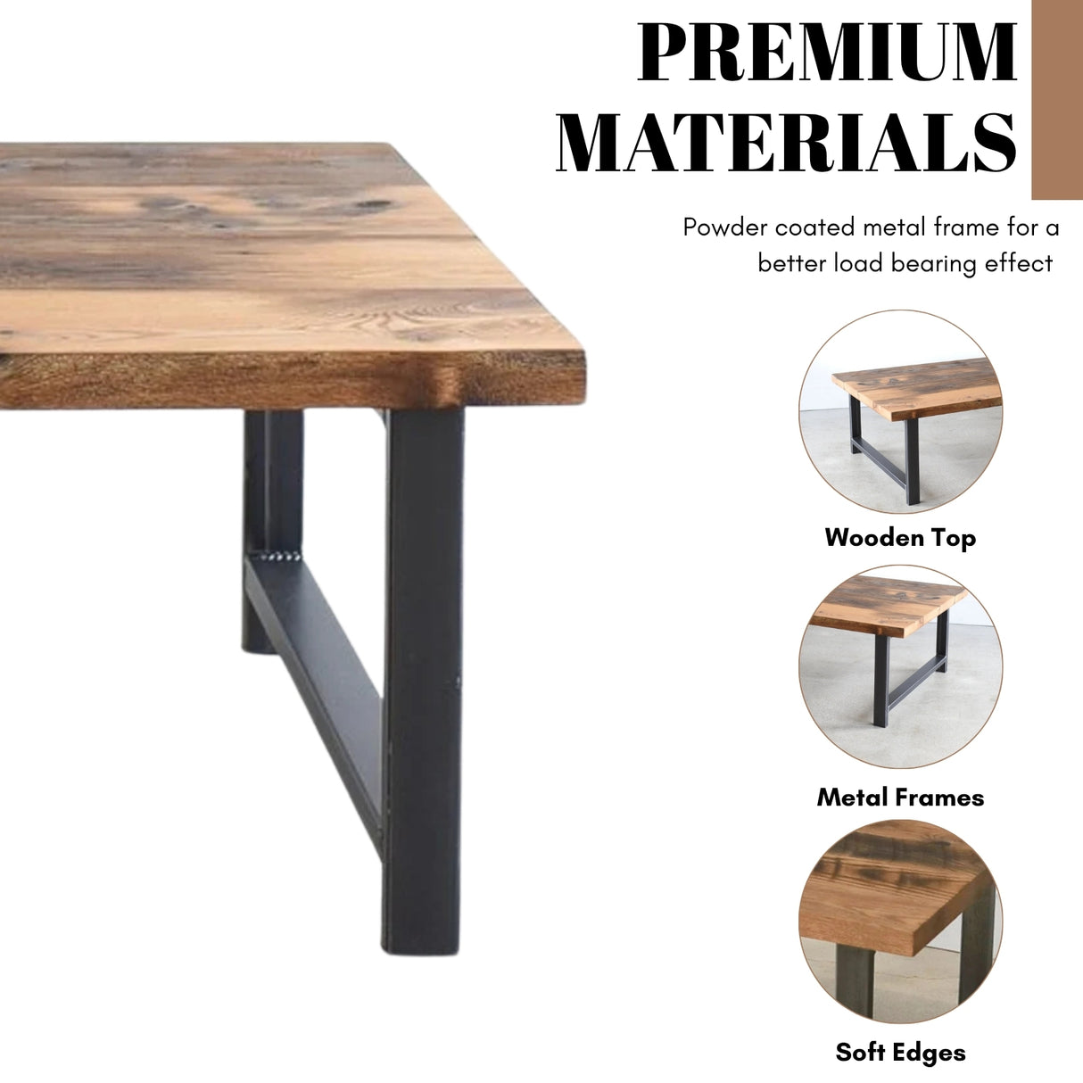 Natural Wooden Top Coffee Table