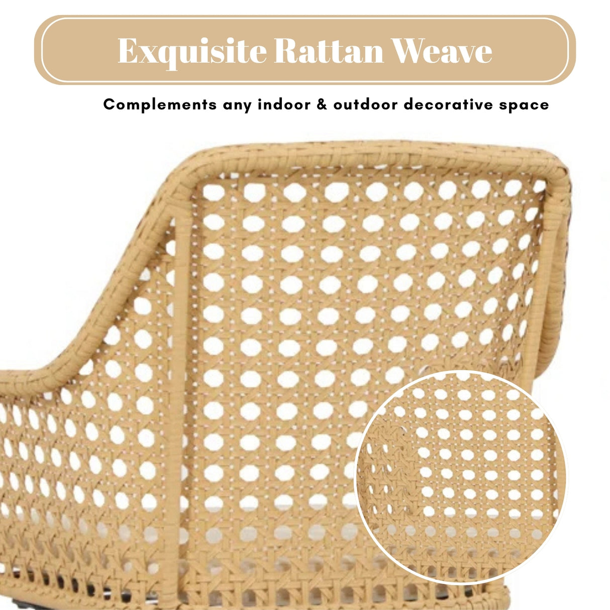 2-Piece Outdoor Rattan Wicker Patio Dining Chairs