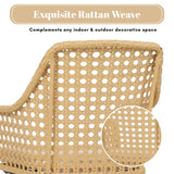 2-Piece Outdoor Rattan Wicker Patio Dining Chairs