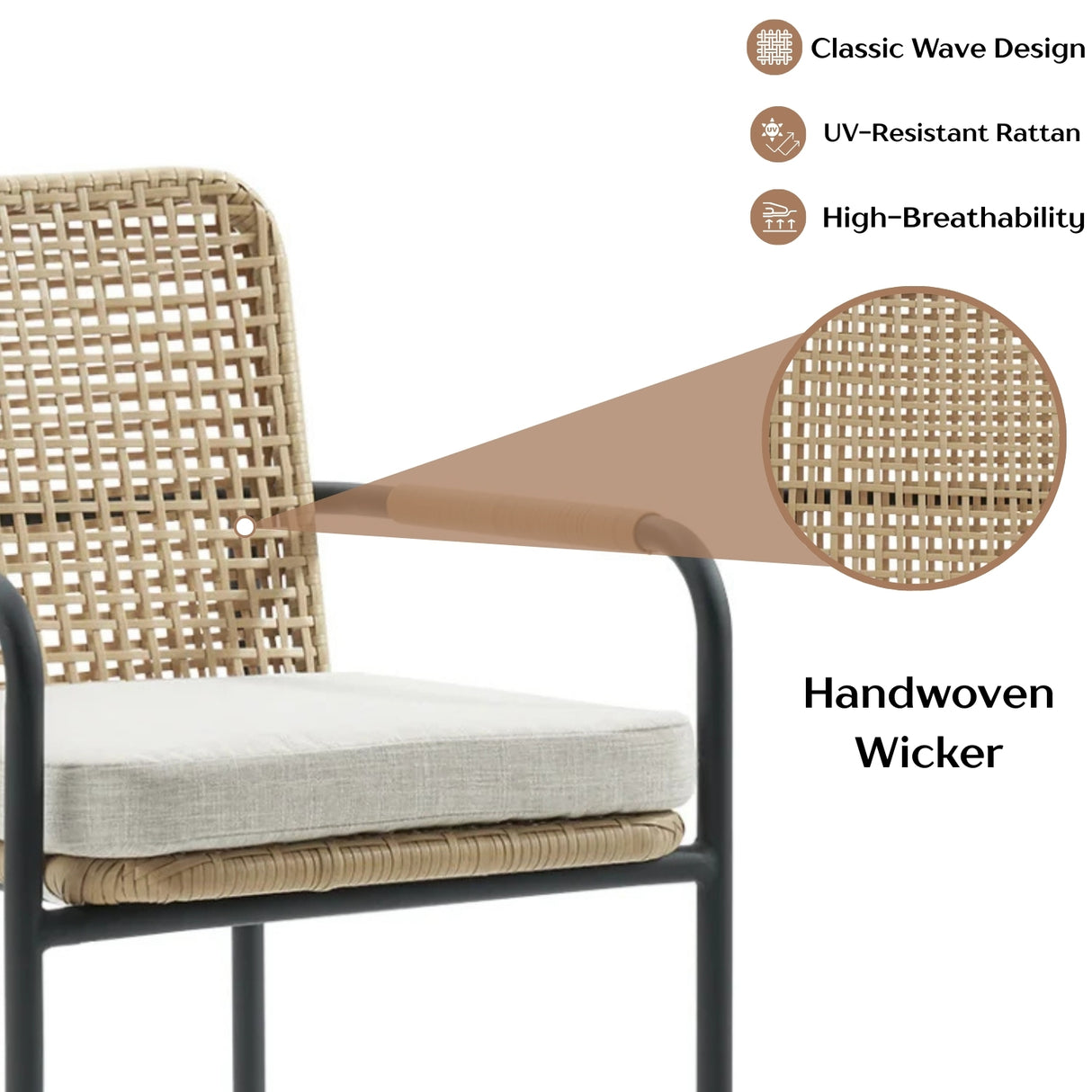 2-Piece Outdoor Rattan Wicker Patio Chairs