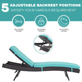 Outdoor Rattan Wicker Chaise Lounger For Poolside