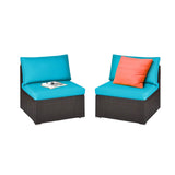 2-Piece Outdoor Wicker Armless Sofa