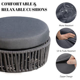 Round Outdoor Rope Footstool