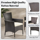 2-Piece Outdoor Rattan Wicker Patio Dining Chairs