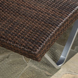 Outdoor Rattan Wicker Lounge Chairs Set of 2 with Matching Side Table