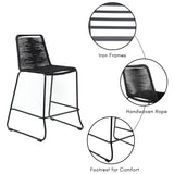 2-Piece Outdoor Rope Bar Chairs – Stylish Comfort Built to Last