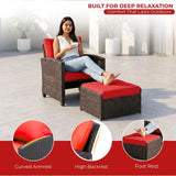 5 Piece Outdoor Patio Wicker Furniture Set