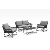 Outdoor 4 Seater Rope Conversation Sofa Set