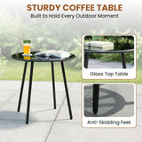 Outdoor Wicker 3-Piece Patio Set (Beige & White)