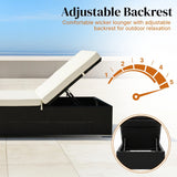 Outdoor Wicker Lounge Chair With Side Table