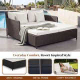 Outdoor Patio Double Seater Daybed For Garden, Poolside
