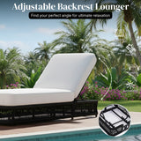 Outdoor All-Weather Rope Lounger Set of 2 (Black & White)