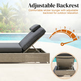Outdoor Wicker Lounge Chairs Set of 2 With Side Table